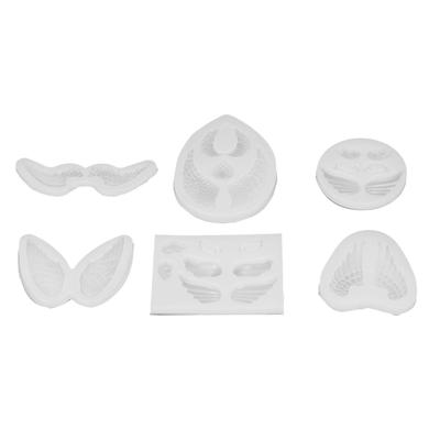 6Pcs Silicone Mold Angel Wing Shape Flexible Soft Reusable Transparent Silicone Mold for DIY Craft