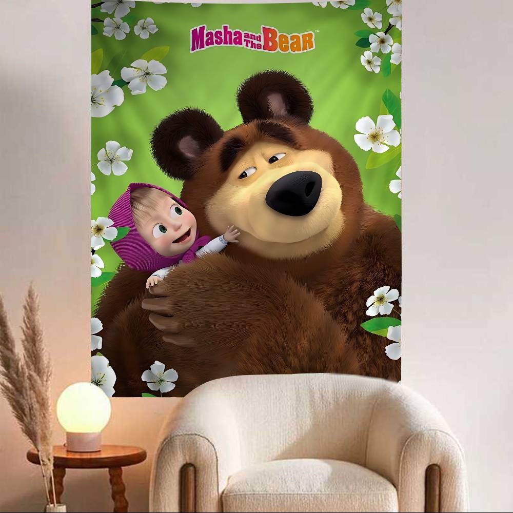 Cartoon MMasha And The BBear Hanging Bohemian Tapestry Bohemian Wall Tapestries Mandala Cheap Hippie Wall Hanging