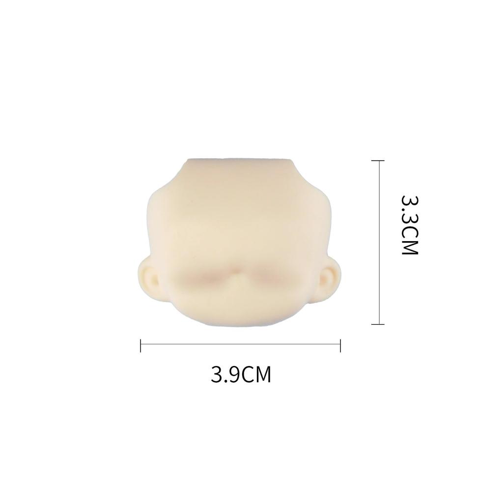 YMY Ob11 Obitsu Jointed Doll Head Toy BJD Head Accessories with Glass Eyes and Full Head Makeup for Halloween Boys and Girls 1/12