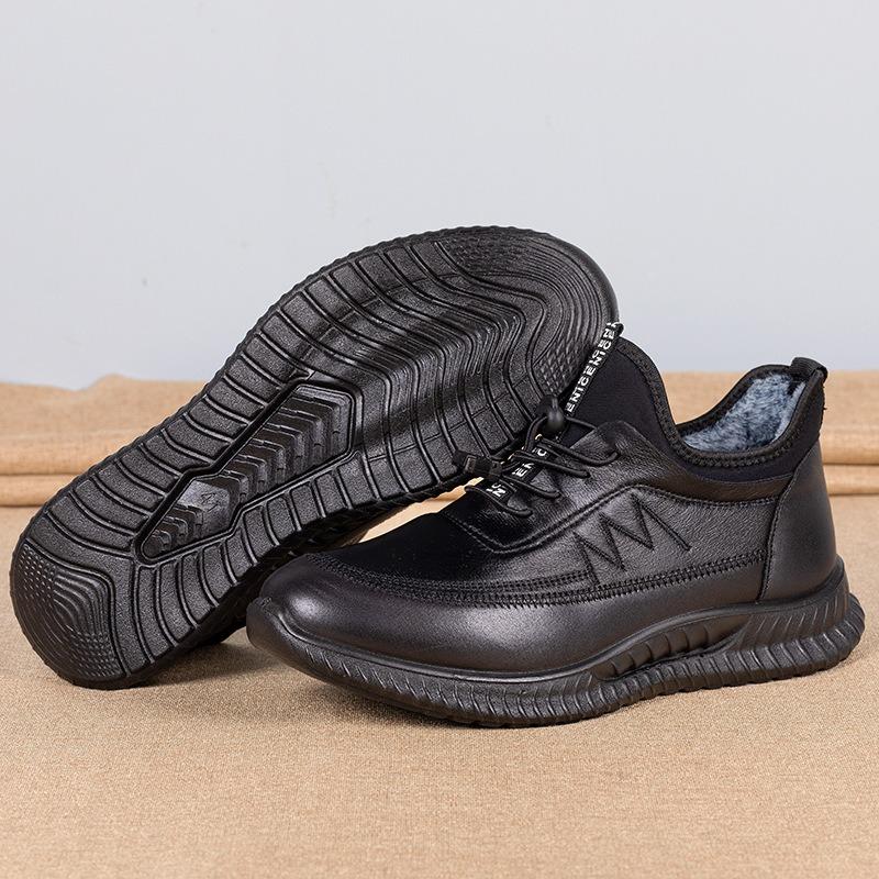 Winter cotton shoes medium and old fleece thickened cotton boots rabbit fleece casual dad pedaling old Beijing cloth shoes
