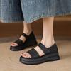 Sheepskin Model~ Platform Sandals Women's Summer Wear Retro Casual Height Increase Skirt Beautiful Versatile Soft-soled Roman Shoes