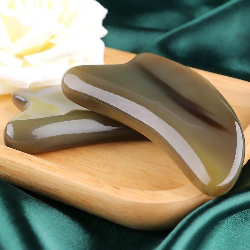 HANDUNYOU Natural White Buffalo Horn Gua Sha Plate