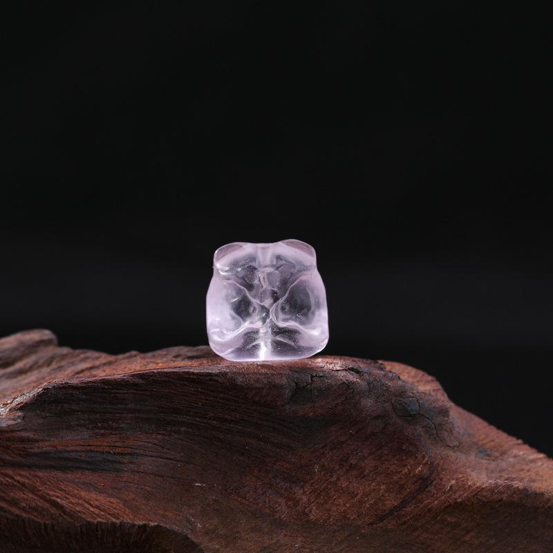 

Piezoelectric Rose Quartz Nine-Tail Fox & Bear Crystal Jewelry DIY Carved Accessories