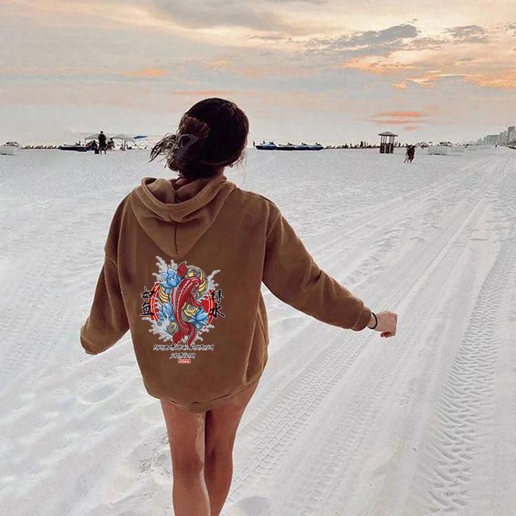 Harajuku Pullovers Hoodie for Men Y2K Cardigan Jacket Female Personality Print Hooded Sweater Streetwear Long Sleeve Sweatshirts