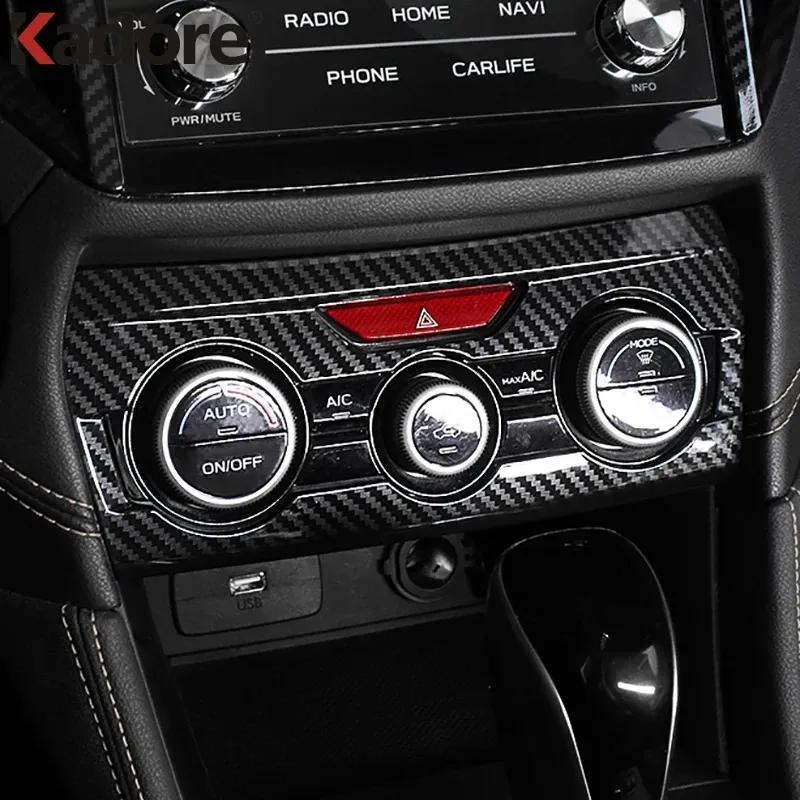 For Subaru Crosstrek XV SUV/Hybrid 2018- Carbon Car Air Condition AC Switch Button Panel Cover Trim Interior Accessories