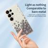 For Samsung Galaxy S25 Ultra Case Grey Flowers Pattern Printing Straight Edge TPU Phone Back Cover