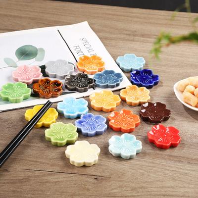 Chopstick Rest Sakura Shape Ceramic Chopstick Holder Versatile Tableware Holder for Home Kitchen Restaurant