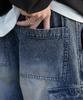 WEGO Medium Denim Easy Cargo Wide Leg Korean Medium Medium Denim Men's Pants, Pants, Streetwear, Sports, Outdoor, Style, Spring, Summer, Autumn,