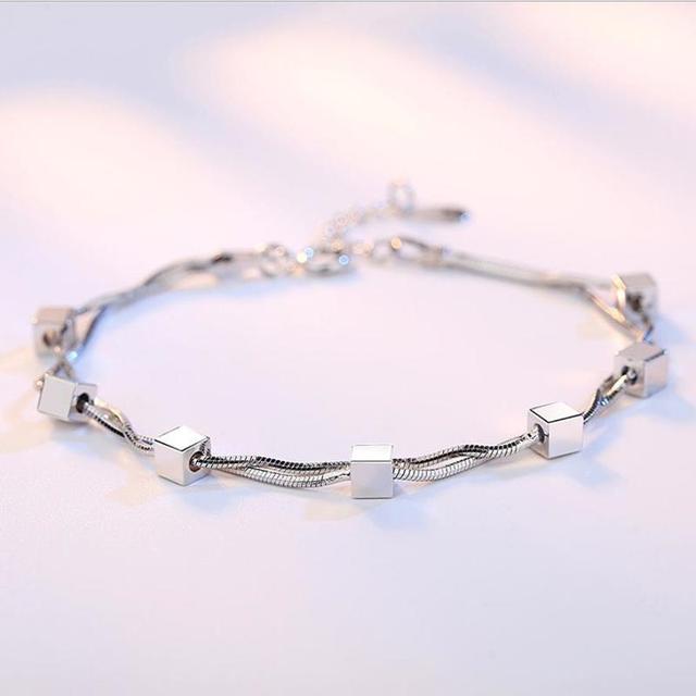 

Очаровательный браслет из серебра 925 пробы для девочек, ювелирные изделия, женские модные двухслойные браслеты со звездами для женщин, аксессуары, женские украшения