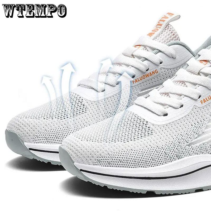 WTEMPO Pánské letní tenisky prodyšné venkovní síťované sportovní boty pro volný čas Běžecké boty s tlustou podrážkou protiskluzové neohrabané tenisky