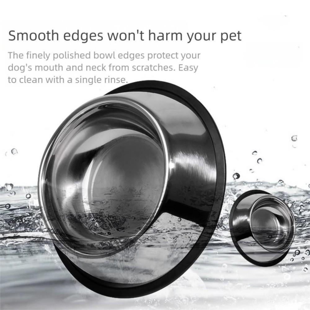 Stainless Steel Metal Feeder Bowl Anti Tip Drinking Water Bowl Pet Cat Dog Bowl  Pet Accessories