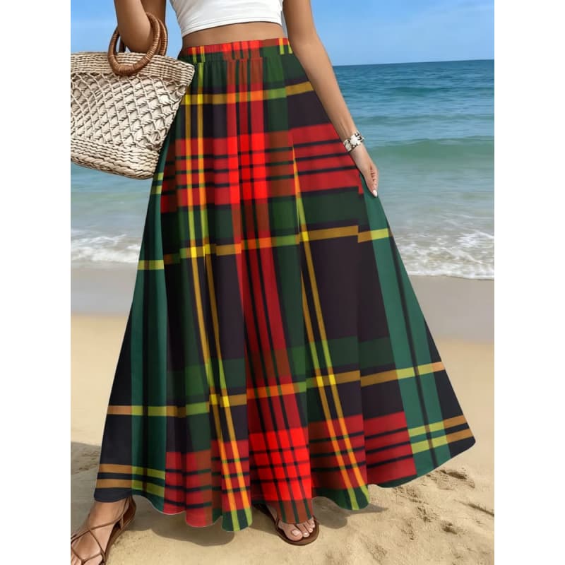 Gonna midi elegante e alla moda da donna, vestito casual a lunghezza media con stampa, stampa a fantasia trendy, per ufficio/relax/appuntamenti/feste/sandwich