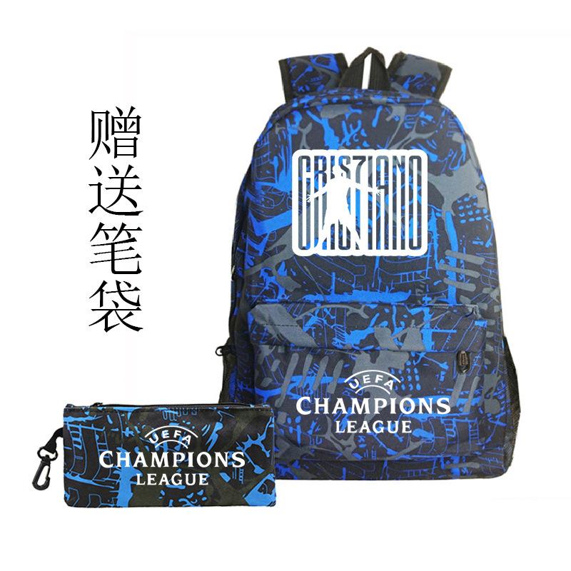 Football Printed Student Backpack Multifunctional Usb Interface Large Capacity Leisure Travel Backpack