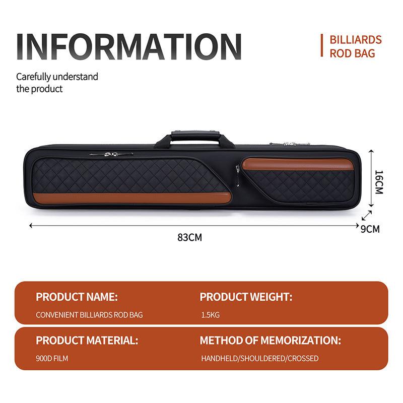 Pool Cue Bag 1 or 2 Cue Capacity Waterproof Oxford Fabric Lightweight Dustproof with Shoulder Strap For Snooker Tournament