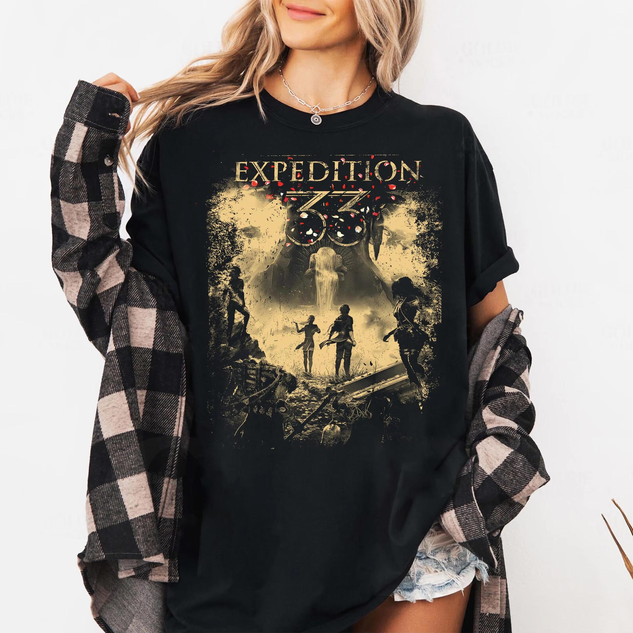 

Clair Obscur Expedition 33 Shirt Fantasy RPG Gamer Tee Short Sleeve TShirt Black Casual Crew Neck Unisex Unisex Women AllSeason 3XL