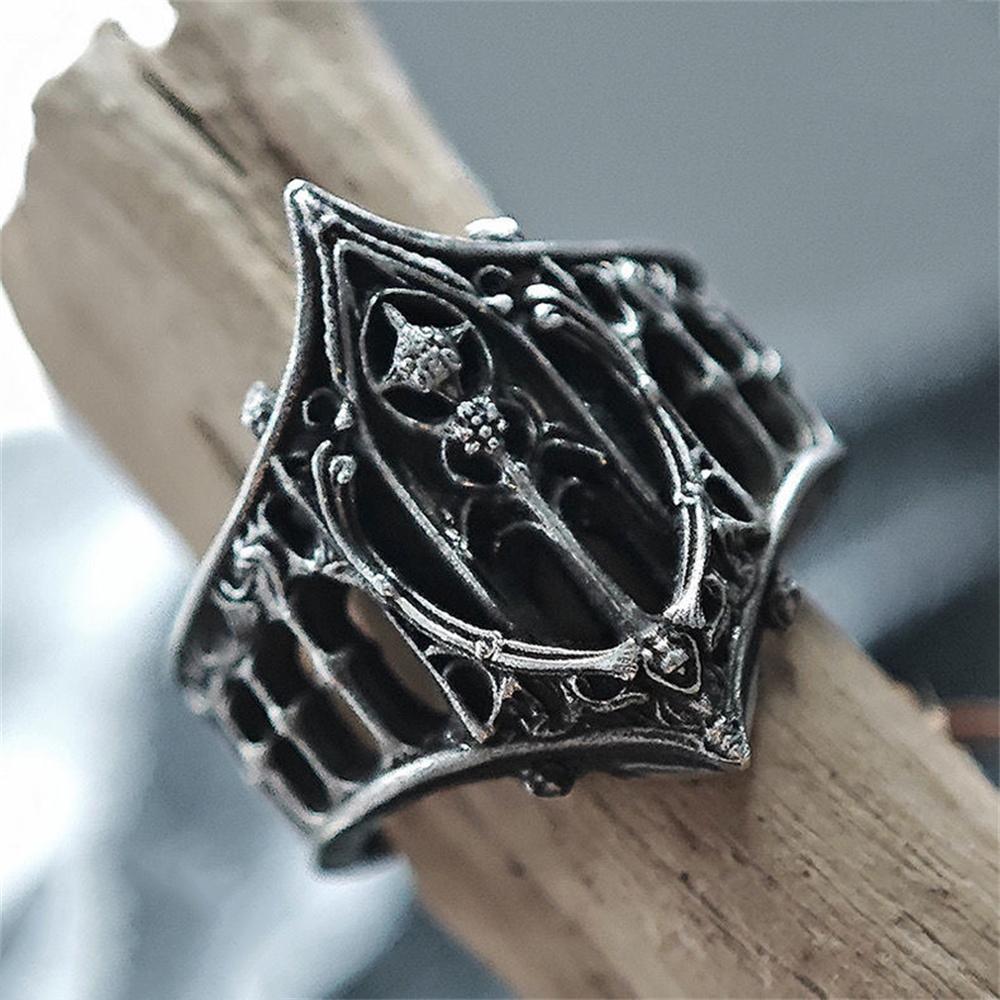 Nieuwe Halloween Klassieke Gotische Bedelring Dream Gallery Gotische Architectuur Retro Ring Mode Creatief Festival Cadeau Groothandel