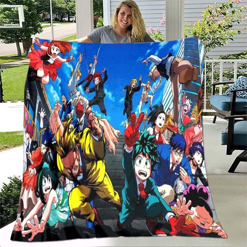 

My Hero Academia Japan Аніме Мультяшна ковдра Плюшева фланелева прикраса Ліжко Домашнє пледи Диван Ковдри Покривало для дітей Подарунок 75x90cm