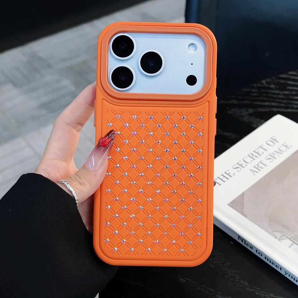 Rhombus flash drill mobile phone case is suitable for iPhone17Pro all-inclusive silicone 16Max anti-drop 15 protective case.