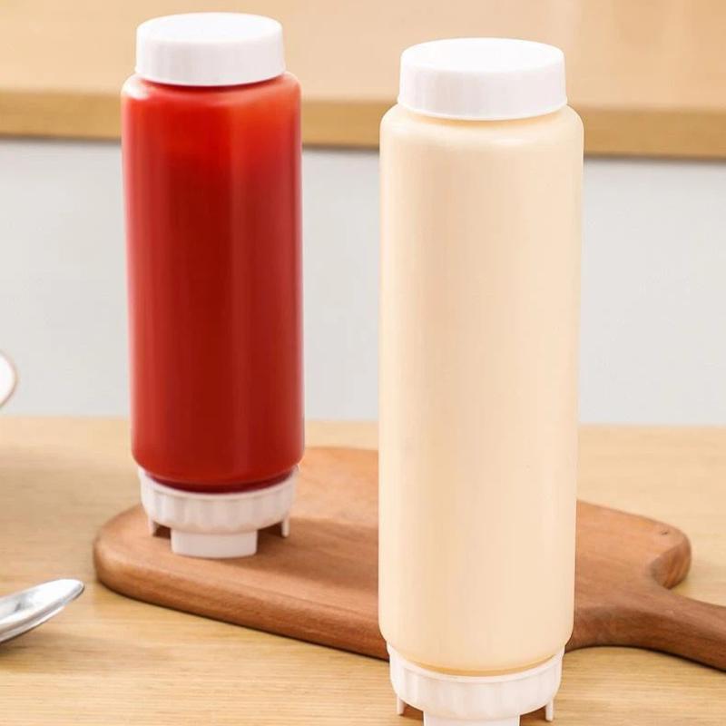 Squeeze Sauce Bottles BPA Free Double Nozzle Leak Proof Food Grade Plastic Reusable Dispenser for Picnic Camping