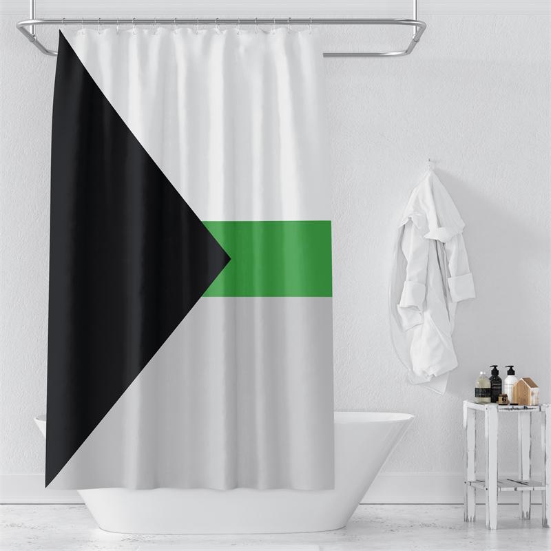Gaslight Gatekeep Girlboss Demiromantic Pride Flag Demisexual Shower Curtain Set With Grommets And Hooks For Bathroom Decor