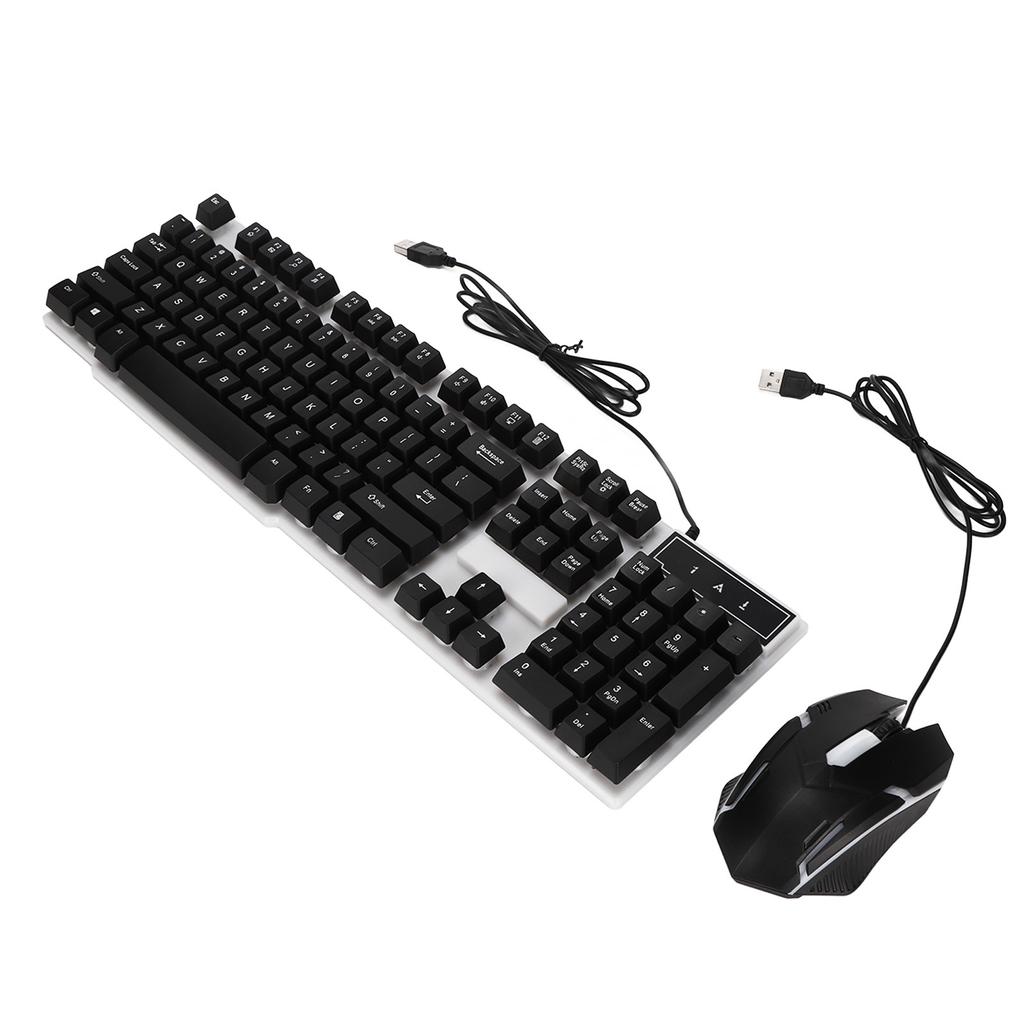 104 Key Keyboard Mouse Set Backlight USB Colorful Ergonomic Stable Backlit Keyboard Mouse Combo