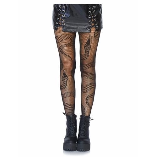 Collants résilles serpents noirs femme - halloween - tailles 36 à 46