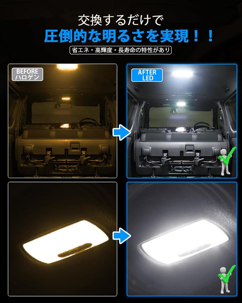 GIMUYA Toyota Hiace 200 Series DX LED Room Lamp, 4 Type, 5, 6, 7,