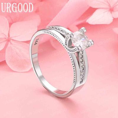 925 Sterling Zilver AAA Zirkonia Ring Bruiloft Mode Sieraden