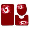 Romantic Valentine'S Day Bathroom Toilet Floor Mat 3-Piece Set