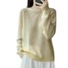 2025 Autumn/Winter Women's Pure Wool Embroidered Round Neck Knitwear Sweater: Long Sleeve, Loose Fit