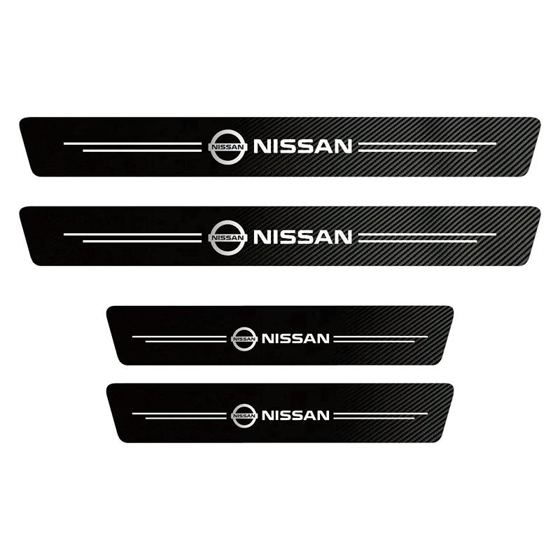 High-quality Carbon Fiber Car Door Sill Protector Sticker For Nissan Qashqai J11 J12 Sylphy N7 Teana Note Navara Juke GTR Patrol