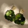 Pleated Acrylic Flower Drop Earrings 'Silver Needle' - Elegant, Versatile in... More