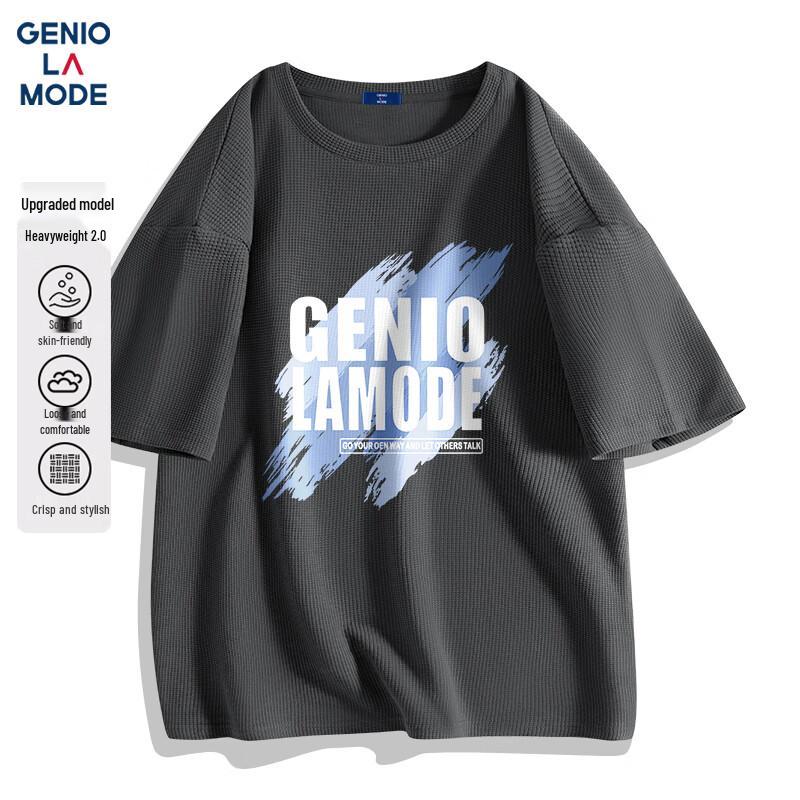 GENIOLAMODE Men s Summer Waffle Knit Short Sleeve T-Shirt XL