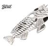 Non-fading Metal Necklace Fish Bone Necklace Punk Street Style Hollow