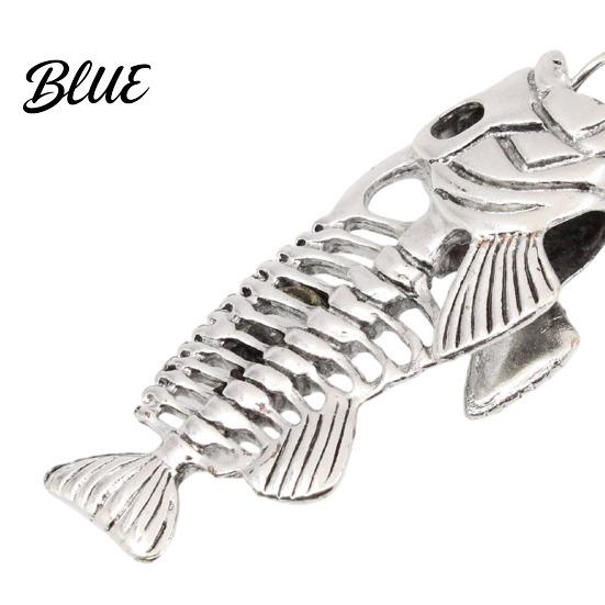 Non-fading Metal Necklace Fish Bone Necklace Punk Street Style Hollow