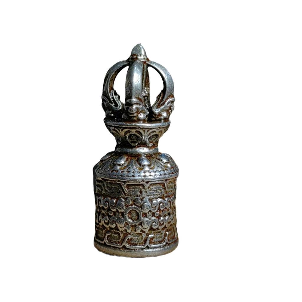 Old Tibetan Sky Iron Scorpion Seal Ornament: Five-Pronged Vajra Dharma Solid Iron Tool.