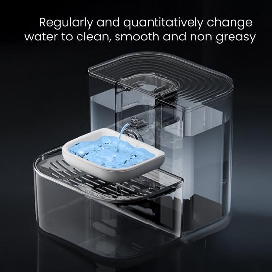 4.5L Wireless Cat Water Fountain No Filter Wastewater Separation Smart Pet Waterer Rechargeable Automatic Water Dispenser for Indoor Cats Small Dogs