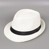 Jazz hat, linen solid color top hat, men's and women's crimped couple's sun hat