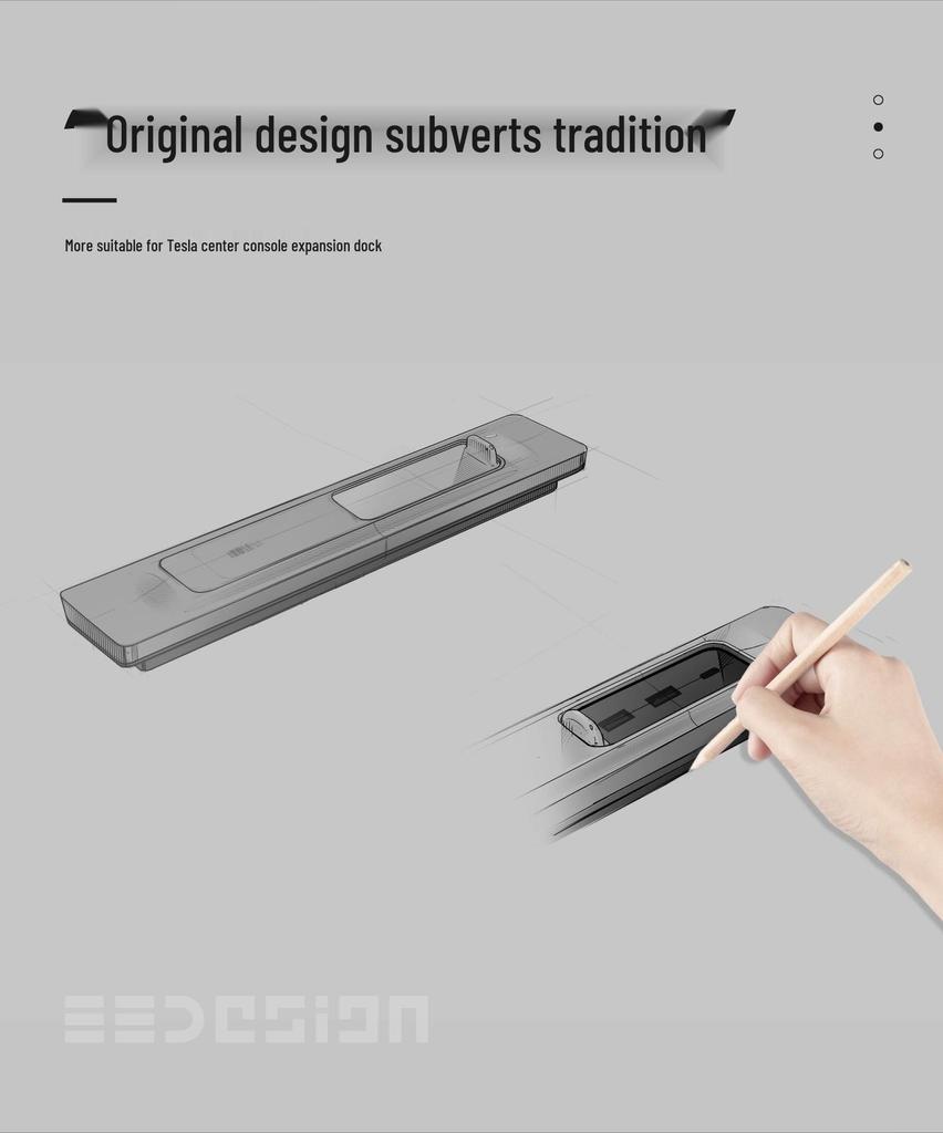 Tesla Model 3/Y Center Console USB Hub: One-to-Three Expansion Dock Charger