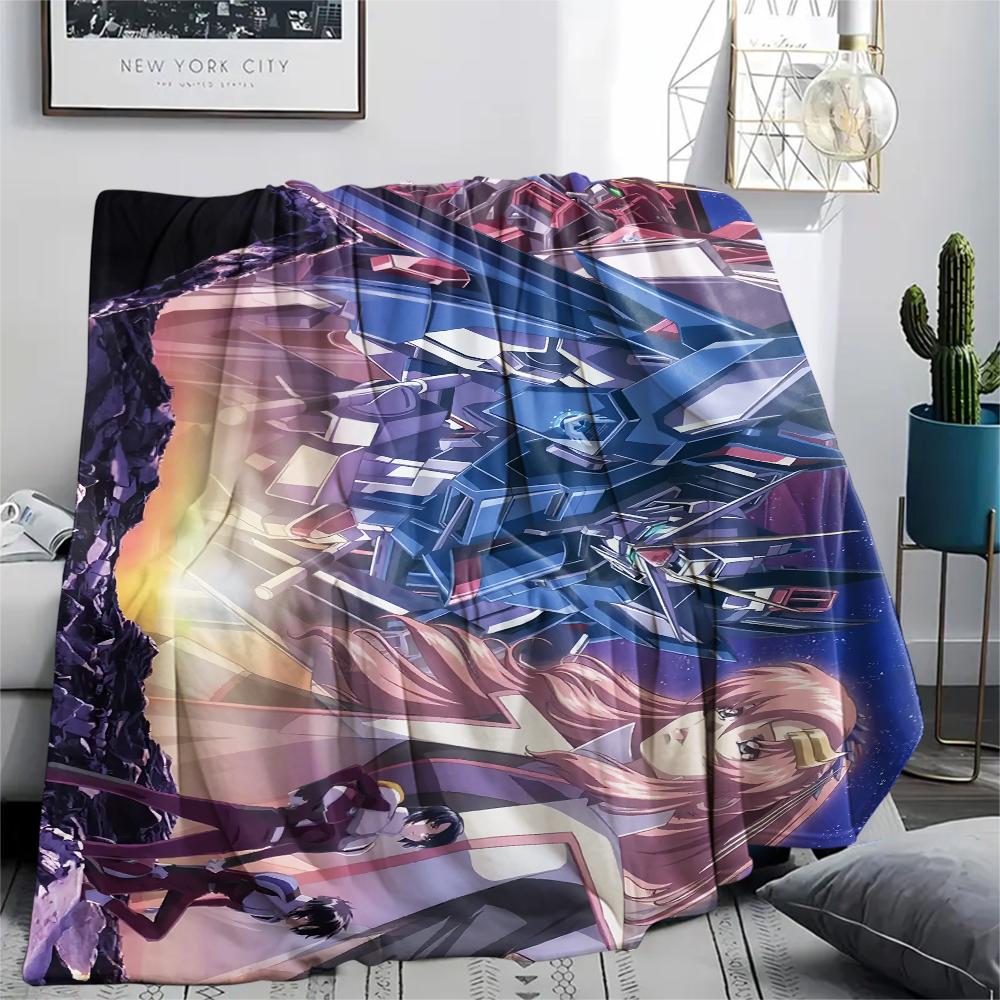 Mobile Suit Gundam Anime Poster Blanket, Cozy Throw for Sofa Bed, Ideal Gift for Anime Lovers.chl