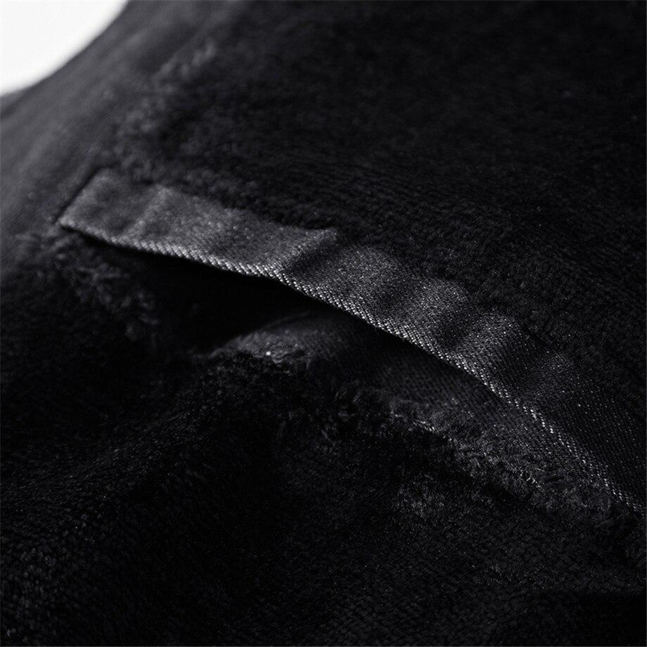 Vintage Denim Jackets Men Slim Solid Color Casual Jeans Coat