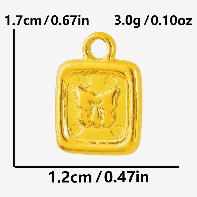 6pcs/Lot Silver/Gold Color Butterfly Animal Pendant Stainless Steel Charm For Jewelry Making Supplies Handmade Keychain Necklace