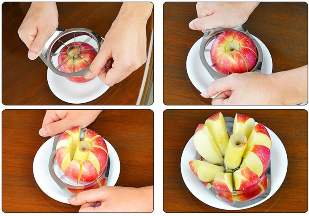 New Stainless Steel Fruit Pear Easy Cut Cutter Divider Peeler