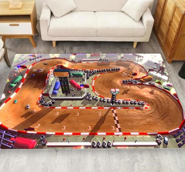 Silniční koberec Dopravní koberec Koberec s motivem závodních aut Koberec se závodní dráhou Hrací podložka Koberec se závodní dráhou Dětská dekorace Koberec do herny Dětské koberce