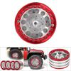 4Pcs 1.9in Aluminium Beadlock Wheel Rims Hubs for SCX10 110 RC Crawler Car (Silver Red)