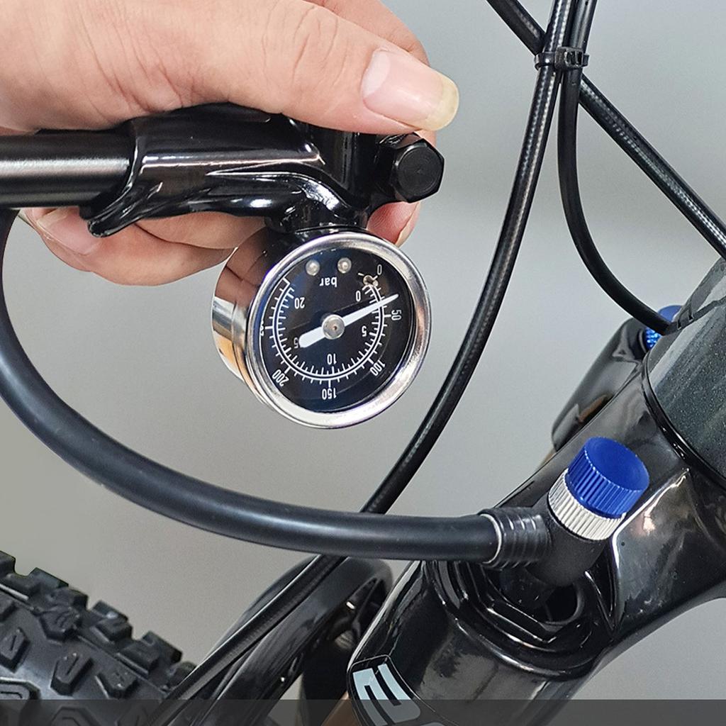 Bike Shock Pump 300PSI Aluminum Alloy Front Fork and Rr Suspension   Pump with Pressure Meter