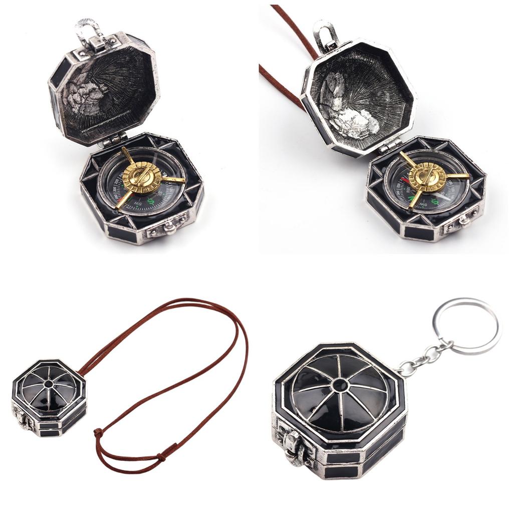 Compass Necklace/Keychain Waterproof Accessory for Outdoor Enthusiasts and Nature Lovers Practical Camping Accessories