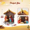 Christmas Nativity Scene Set Holy Family Figurines with Baby Jesus Mary Joseph In Manger Resin Little Nativity Sets and Figures