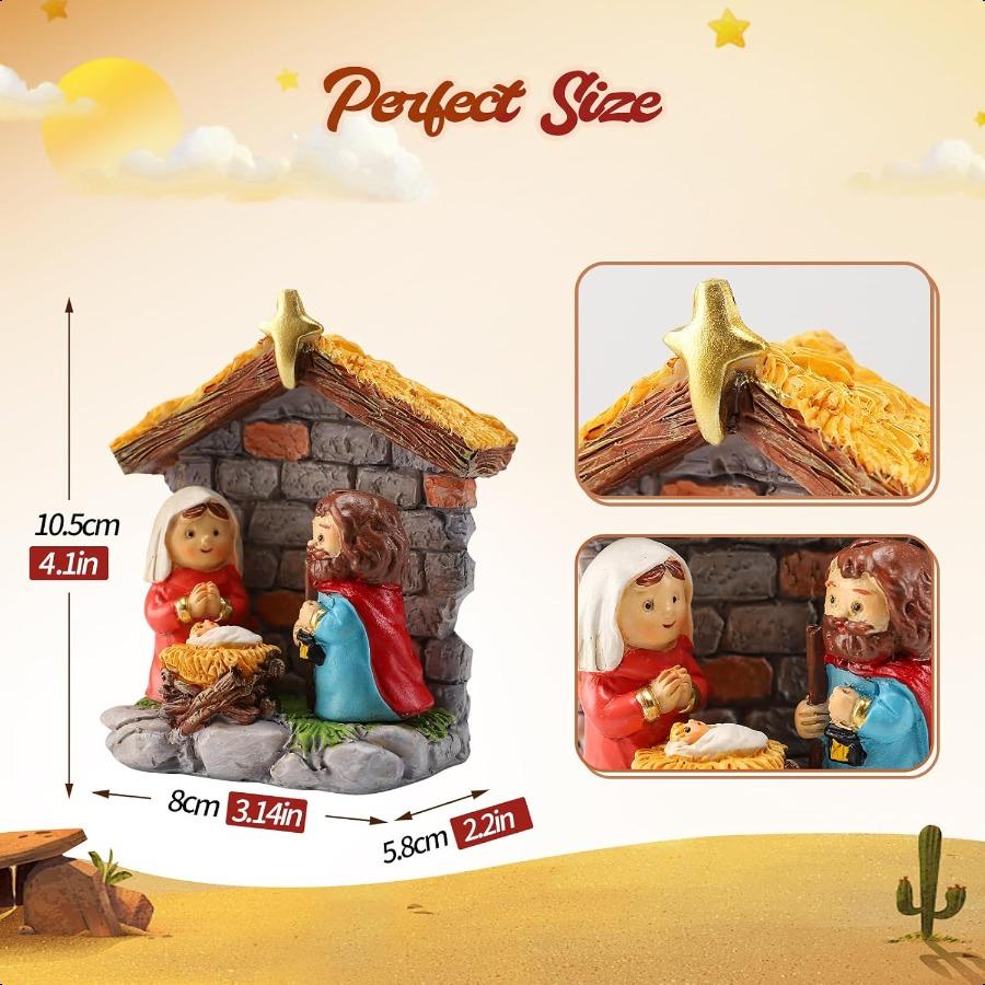 

Набор фигурок Рождественского вертепа Святое семейство с младенцем Иисусом Марией Иосифом в яслях из смолы Маленькие наборы и фигурки для рождественского вертепа United States