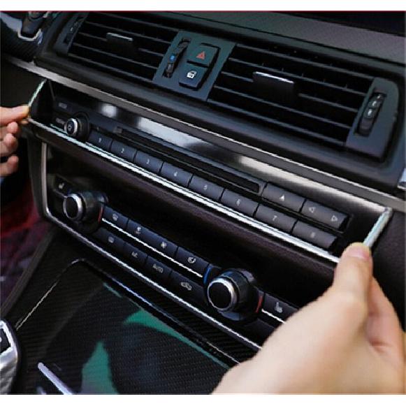 2x Stainless Steel AC CD Panel Cover Strip for BMW 5 Series F10 F11 2010-2016